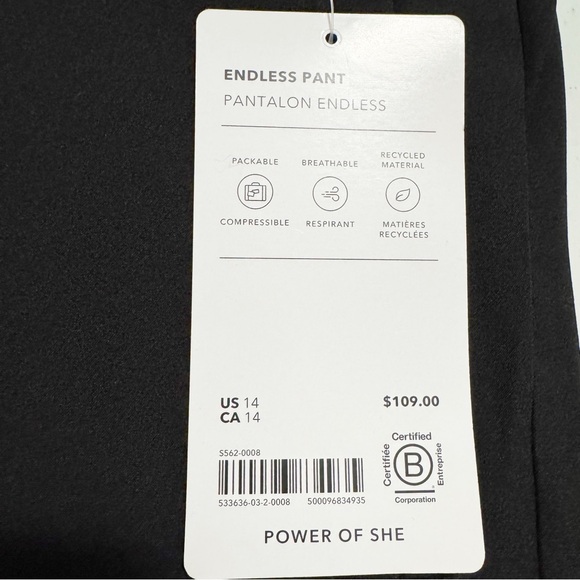 Athleta Endless Pant Black NWT Size 14 - Picture 7 of 14